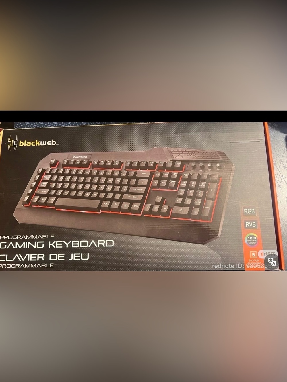 Black RGB Programmable Gaming Keyboard - Backlit Keys